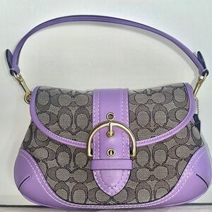 Coach Bags Coach Soho Flap Bag In Signature Textile Jacquard Purple